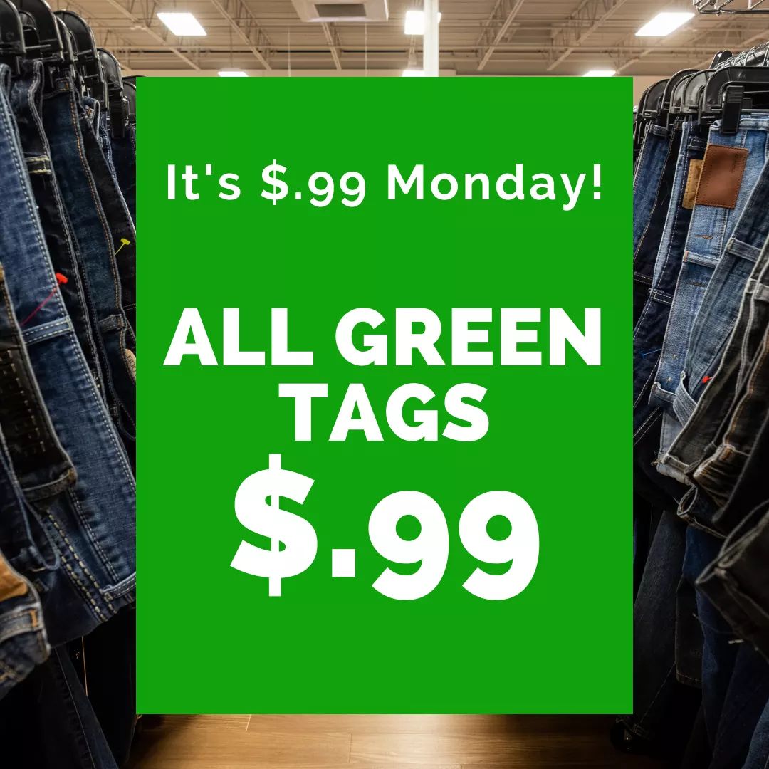 Sale Days 99 Cents Mondays at Goodwill North (Select Stores