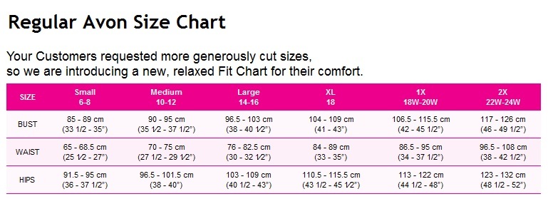Vs Regular Size Chart