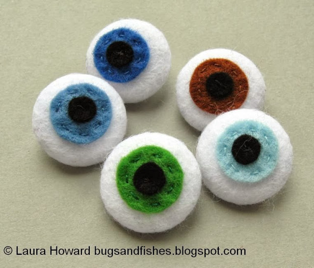 Felt eyeball buttons