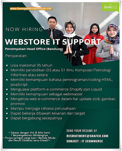 Lowongan Kerja Bandung Webstore IT Support