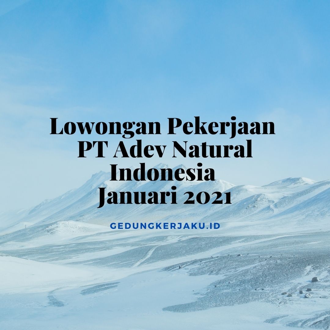 Lowongan Pekerjaan PT Adev Natural Indonesia Januari 2021