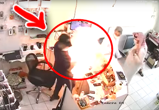 انفجار بطارية في وجه صاحب محل هواتف في السعودية