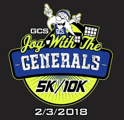 Georgia Christian School hosted the sixth annual Jog With The Generals 10K and 5K road races in Dasher, Georgia on Saturday morning, 3 February 2018. 2018 Jog With The Generals