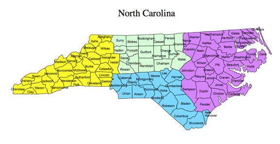 Editable map Randolph county North Carolina