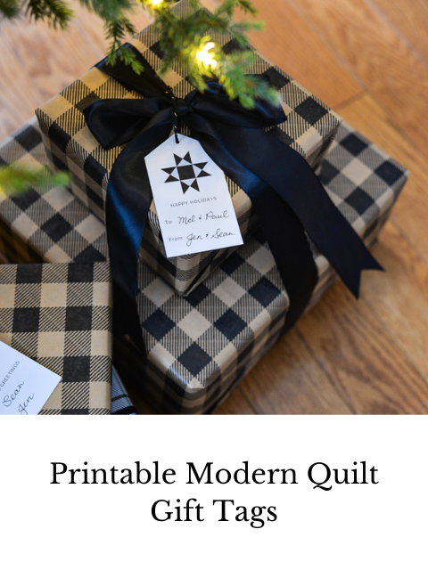 printable modern quilt gift tags