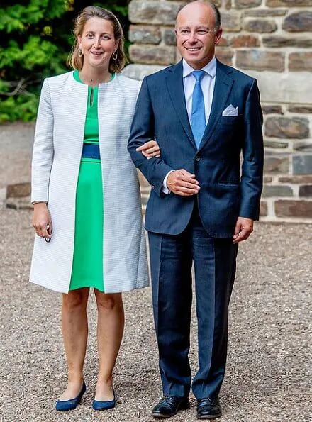 Hereditary Princess Stephanie wore a new sleeveless v-neckline crepe midi dress from Paule Ka. Princess Claire wore a new button front long dress from Zimmermann