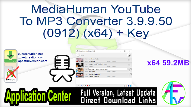 MediaHuman YouTube To MP3 Converter 3.9.9.50 (0912) (x64) + Key
