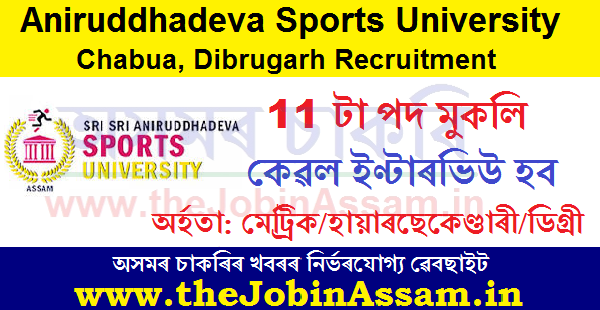 Aniruddhadeva Sports University Recruitment 2021 Aniruddhadeva Sports University Recruitment 2021