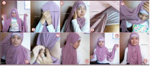 Cara Memakai Jilbab Segi Empat Untuk Sekolah