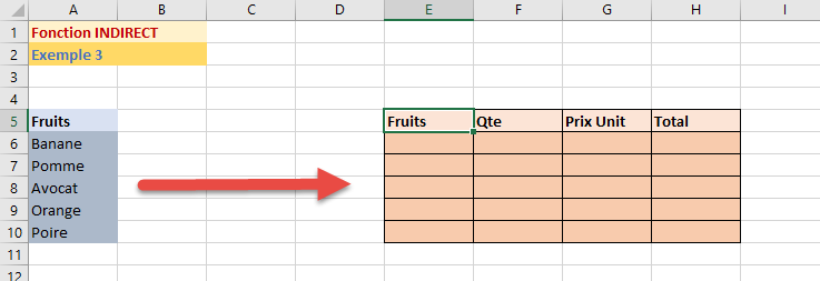 Remplissage automatique de colonne avec INDIRECT Remplissage automatique de colonne avec INDIRECT
