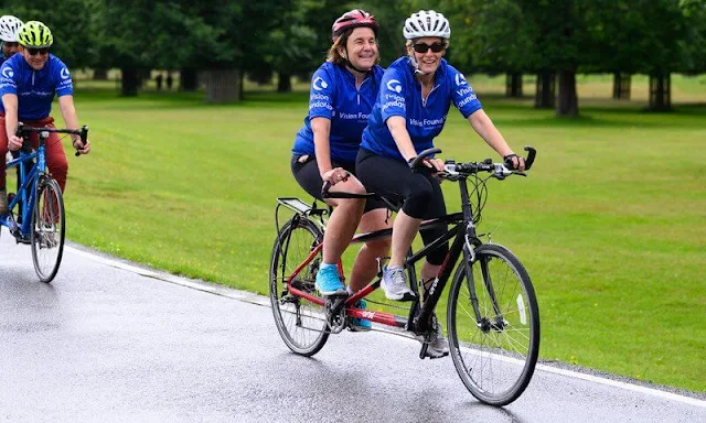 As Patron of The Vision Foundation, The Countess of Wessex joined visually impaired and sighted cyclists for a tandem bike ride