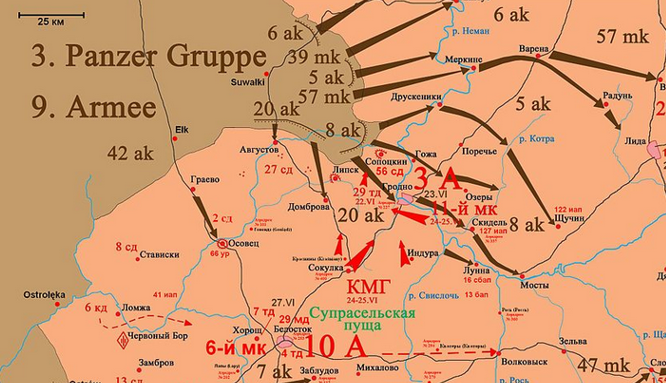 Белостокско минское сражение карта