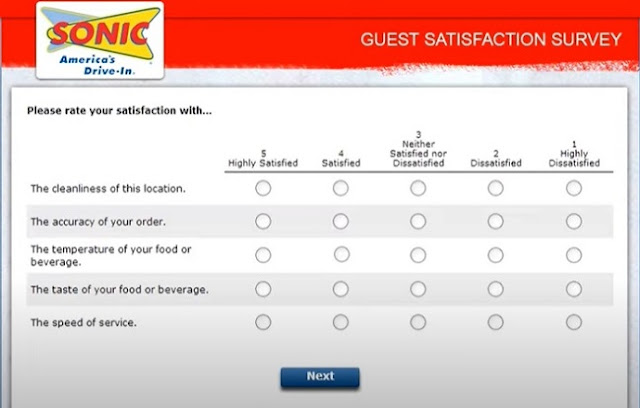 sonic www.talktosonic.com free drink survey