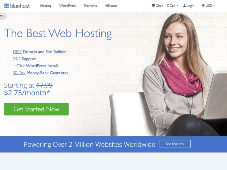 Bluehost $2.75/mo (36 months) | Renews $7.99 Review Bluehost $2.75/mo (36 months) | Renews $7.99 Review