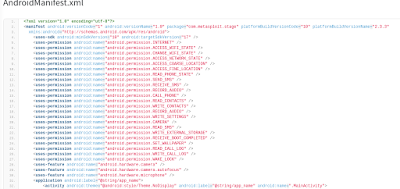 Mainfest.xml contains app permissions