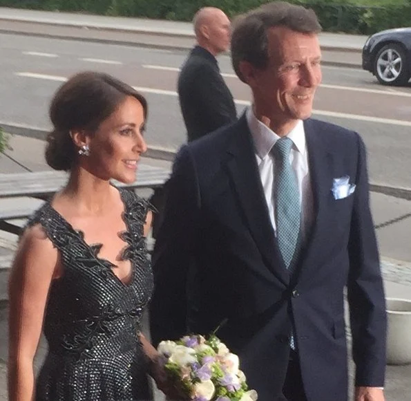 Princess Marie wore a new metallic tulle midi dress by Christopher Kane. Crown Prince Frederik, Prince Joachim and Countess Alexandra