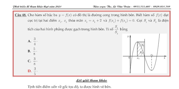 Phát triển câu 48, 49, 50 đề tham khảo Toán 2021 của Bộ