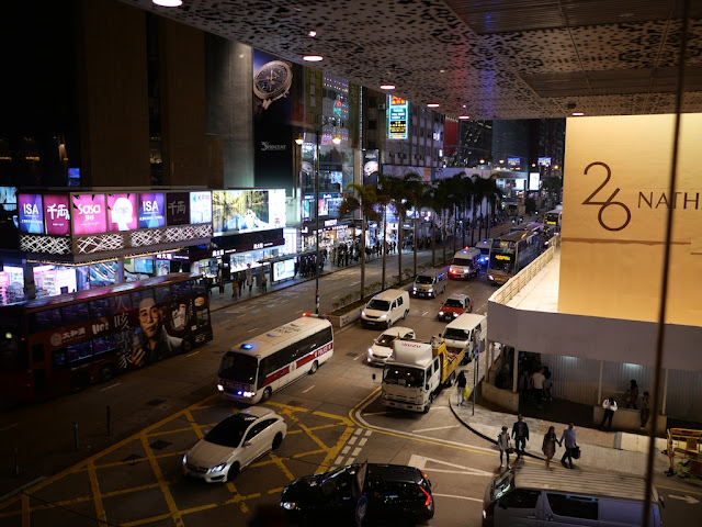 police vehicles on Hong Kong street