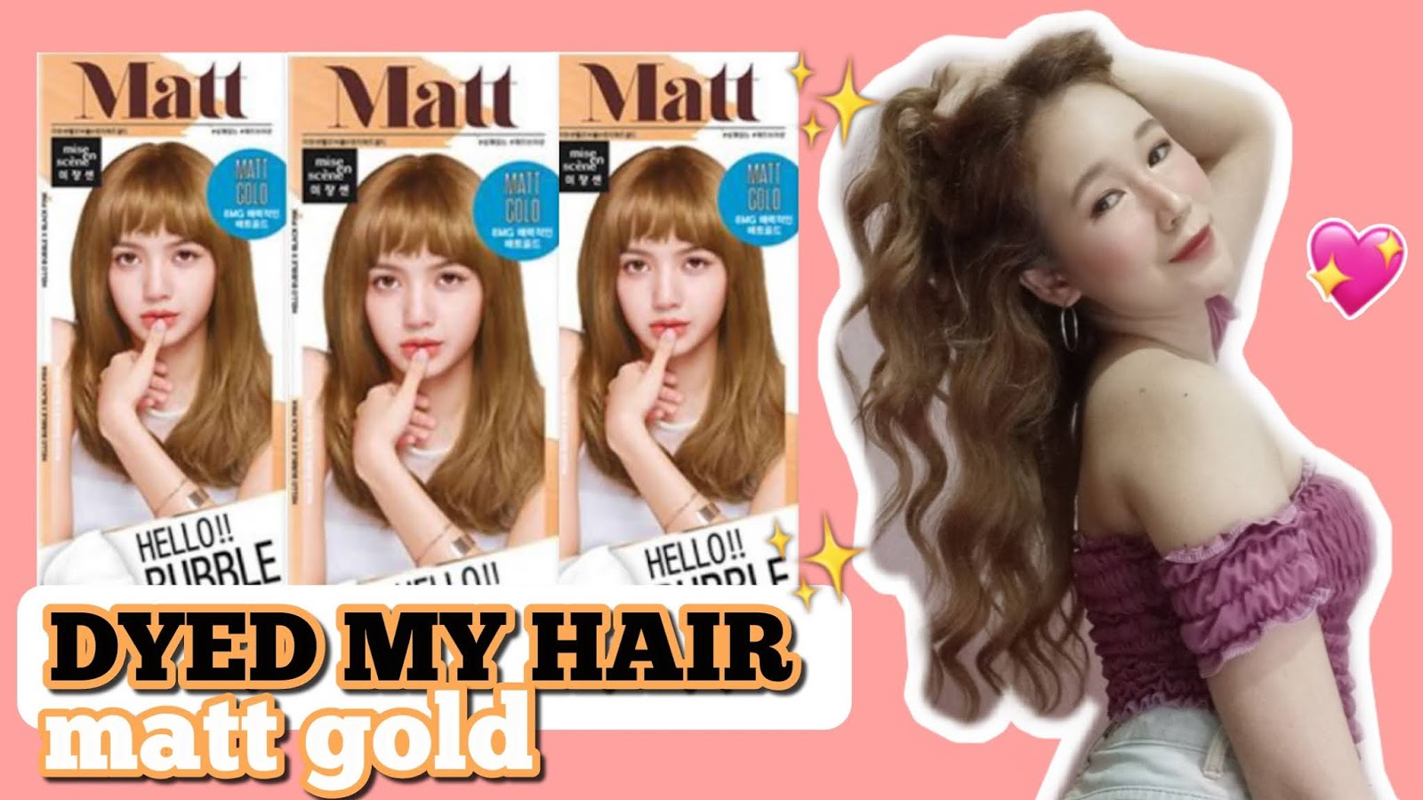 Hello Bubble Hair Dye Foam in 8MG (Matt Gold) REVIEW pinkislovebynix