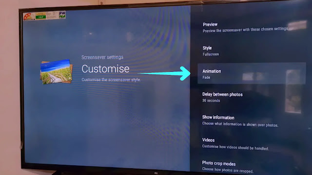 animation option screensaver Animations