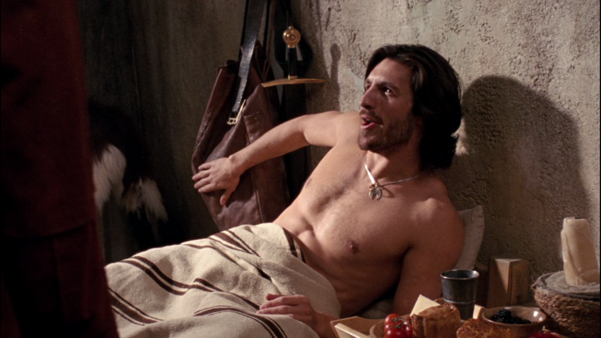 Eoin Macken shirtless in Merlin 3-04 "Gwaine" .