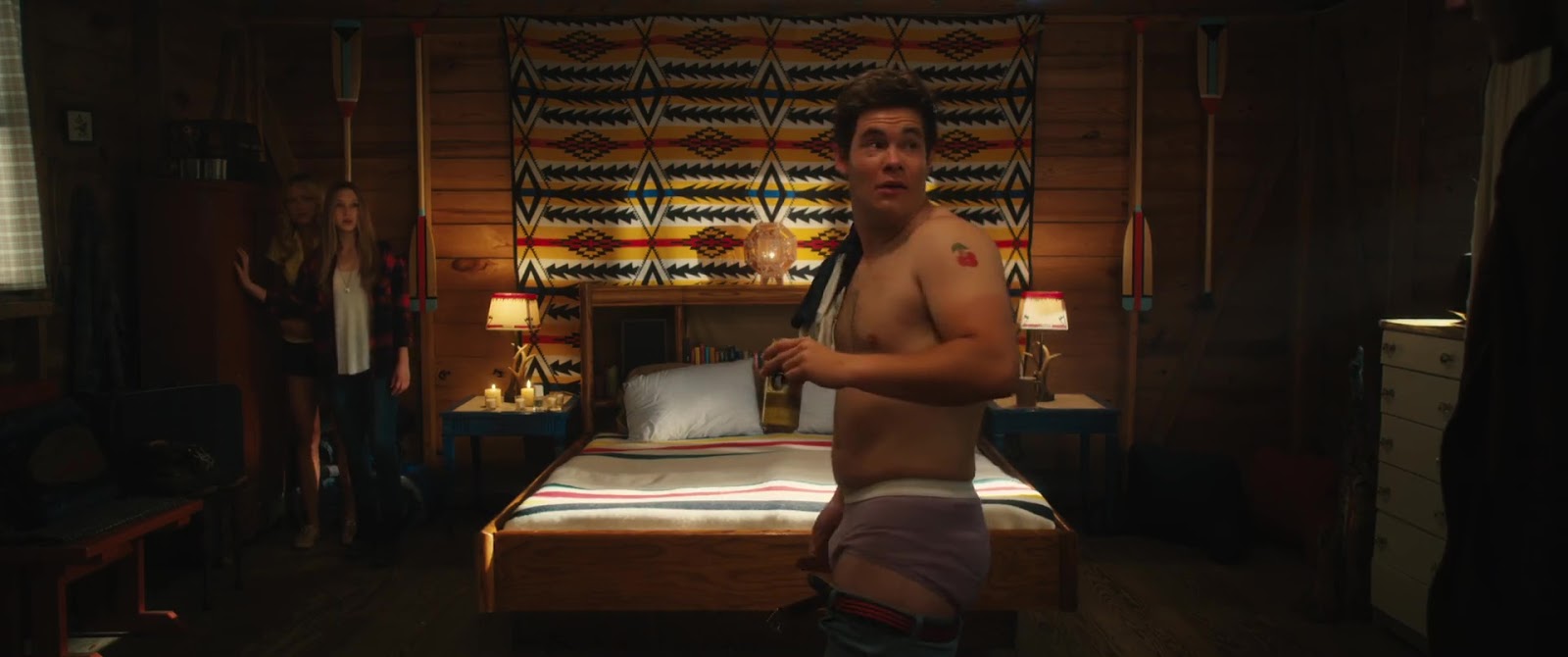 Adam Devine shirtless in The Final Girls.