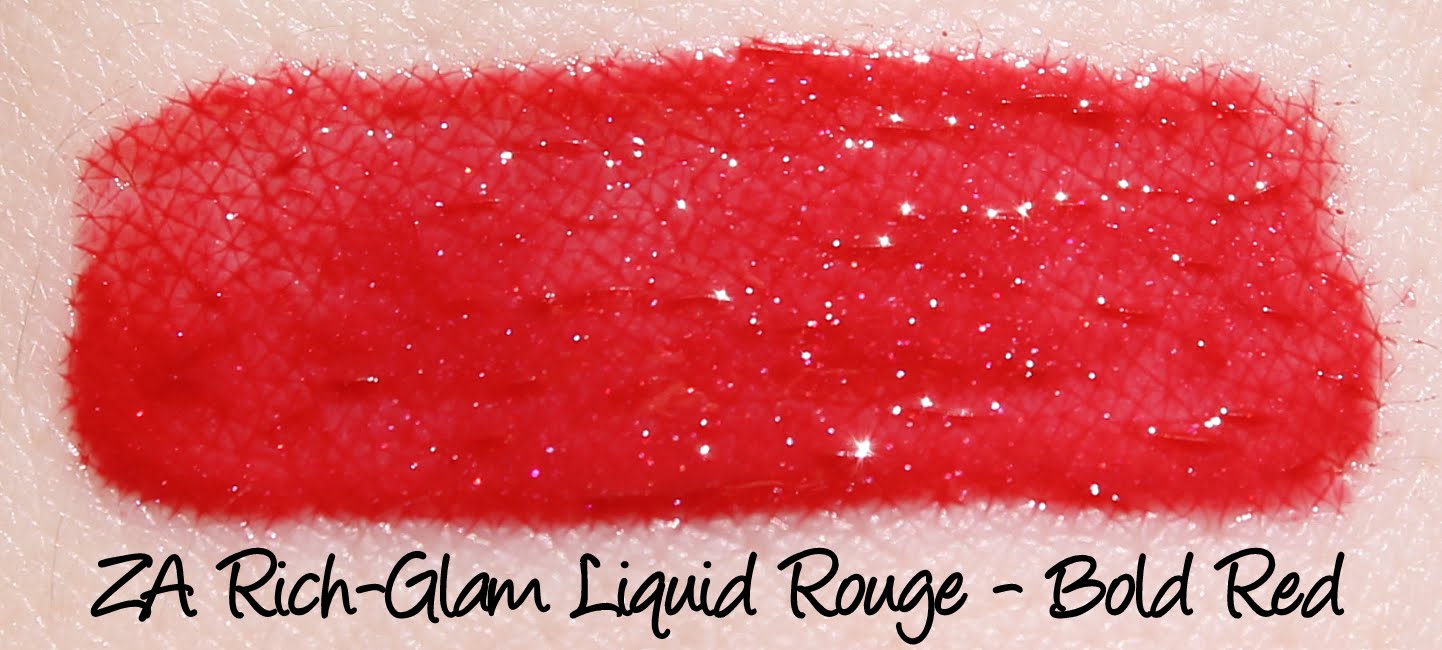 ZA Rich-Glam Liquid Rouge Limited Edition - Bold Red swatches & review