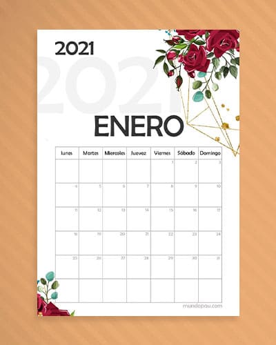 Calendario Enero 2021 Para Imprimir Pdf Calendario Faldilla Numeros