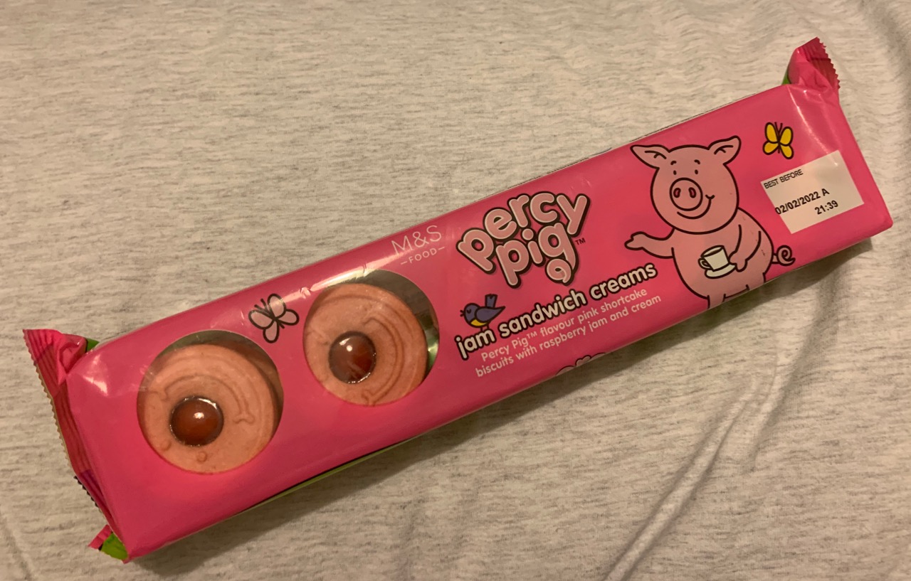 FOODSTUFF FINDS Percy Pig flavour Jam Sandwich Creams (Marks and