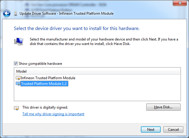 infineon trusted platform module driver windows 10