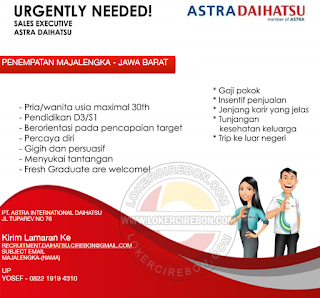 Lowongan Kerja Astra Daihatsu Majalengka