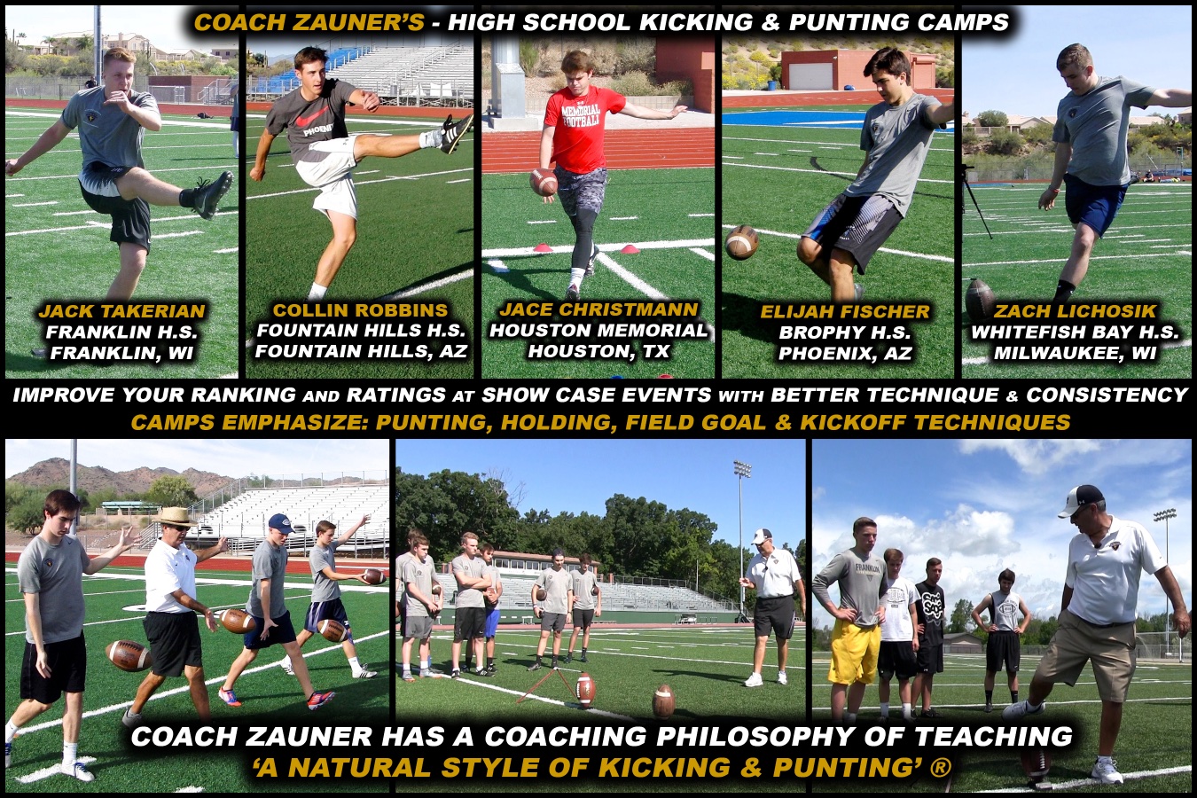 Coach Zauner's Blog... Wisconsin High School Kicking Camps for 2018