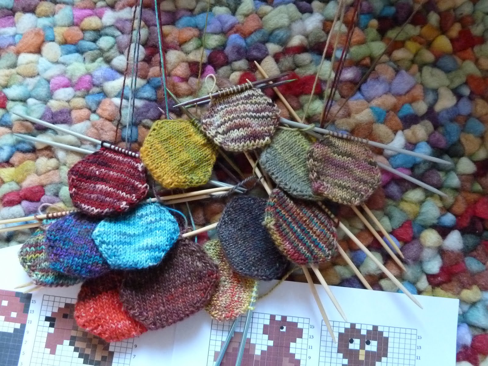 Snowberry & Lime handspun yarns The Beekeeper's quilt