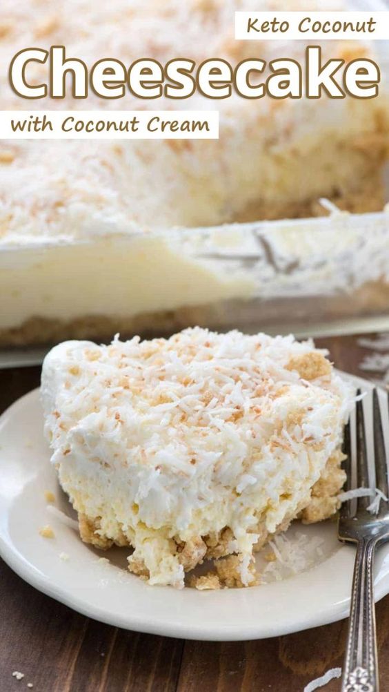 Keto Coconut Cheesecake with Coconut Cream My Simple Delecious Foods