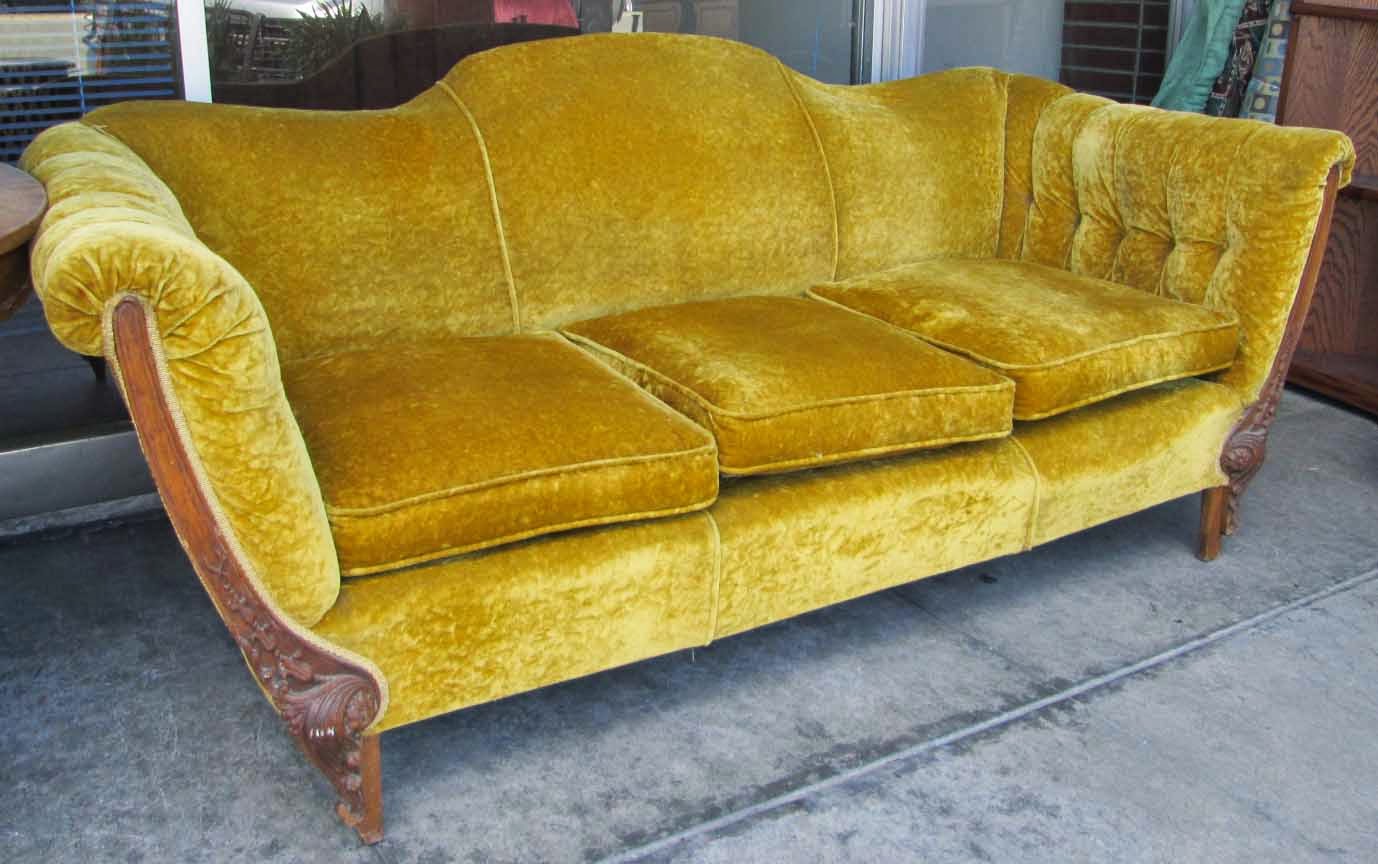 UHURU FURNITURE & COLLECTIBLES SOLD Antique Gold Sofa 85