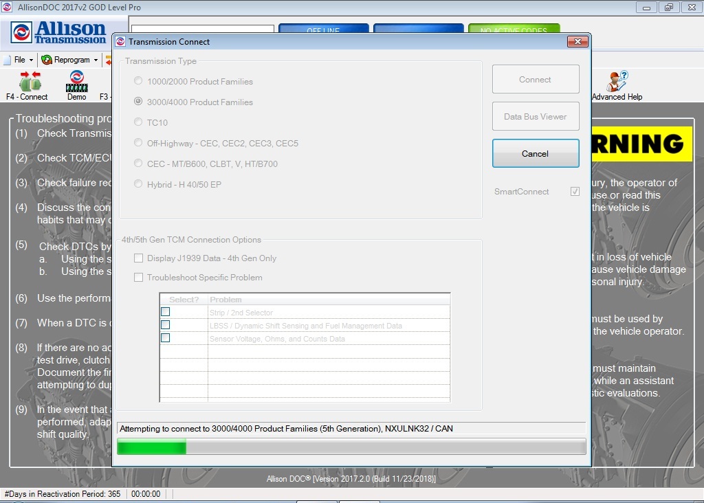 How to Connecting ALLISON Transmission using ALLISON DOC Software ...