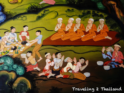 Murals inside the Viharn at Wat Rong Ngae, Pua (North Thailand)