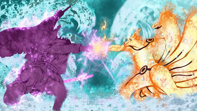 wallpaper hd naruto kyubi vs sasuke sunanoo