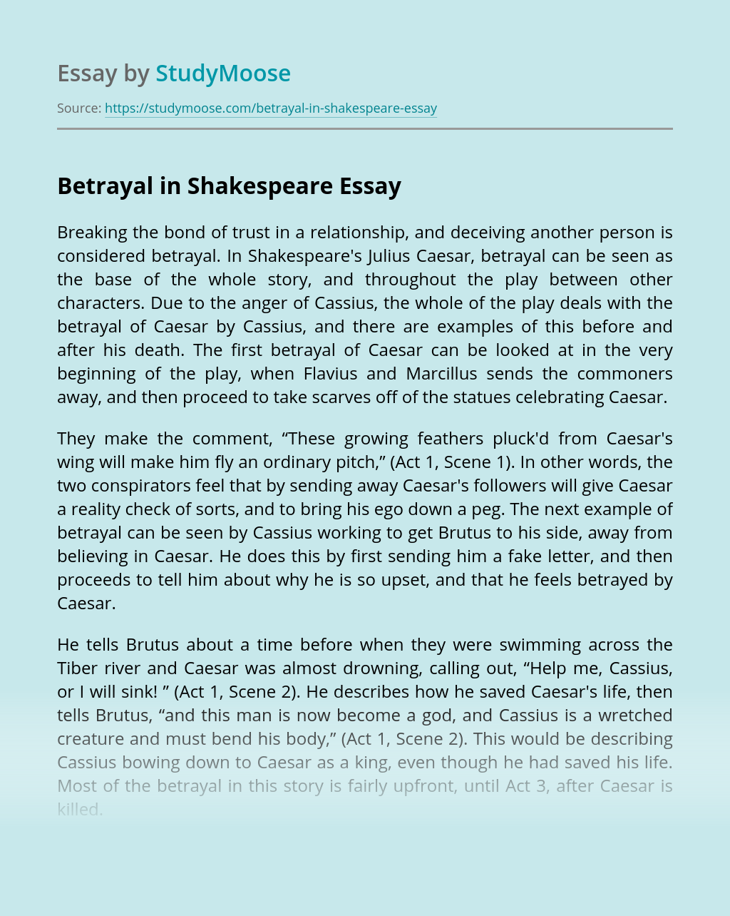 thesis statement of julius caesar