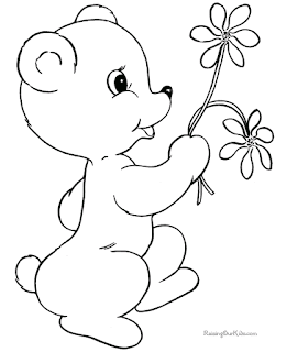 Printable Baby Bear With Flower Coloring Pages Printable Baby Bear With Flower Coloring Pages