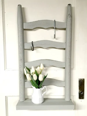 Ladder back chair shelf