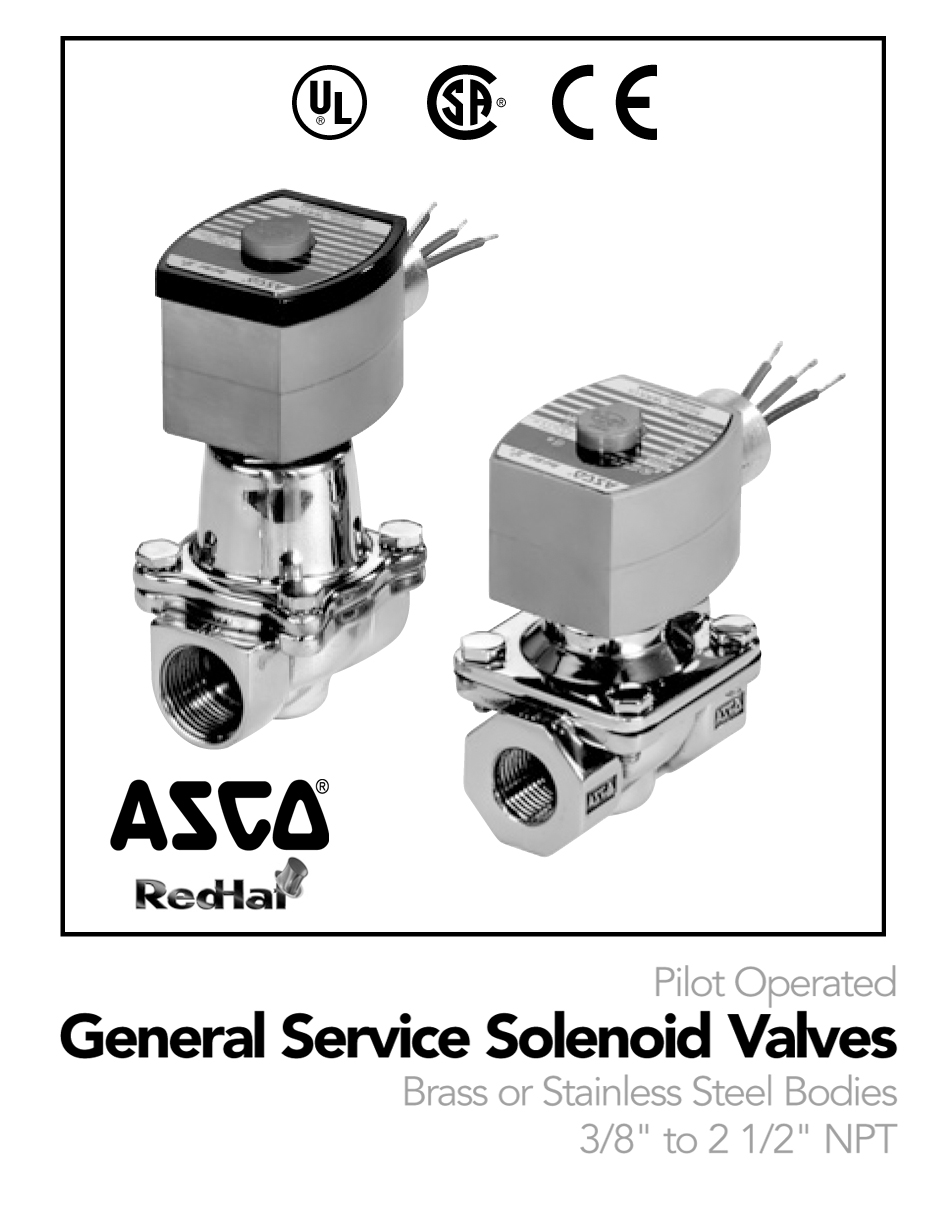 PNEUMATIC,HYDROULIK & INSTRUMENT ASCO 8210 SERIES General Service Valve