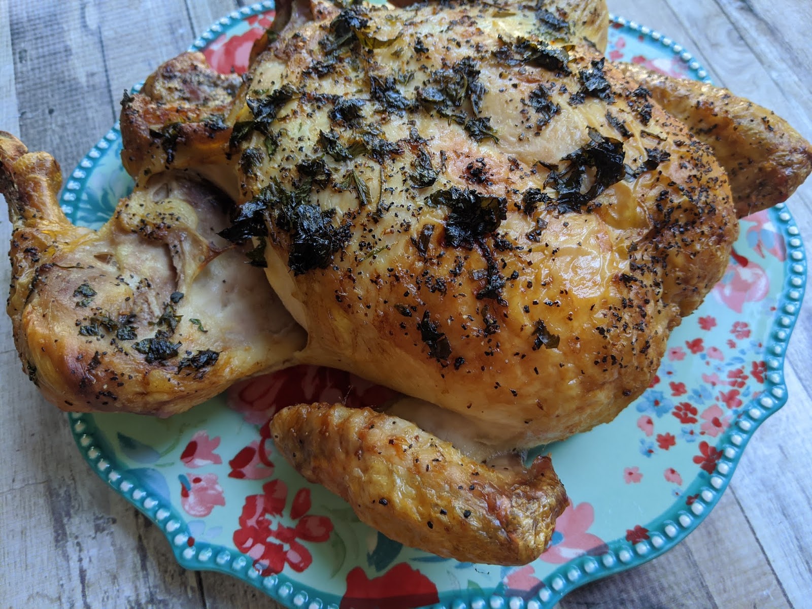Garlic Herb Butter Roast Chicken for #OurFamilyTable