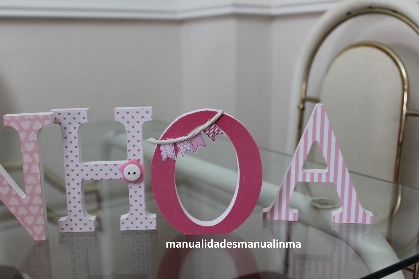 manualinma: letras decoradas para niña.
