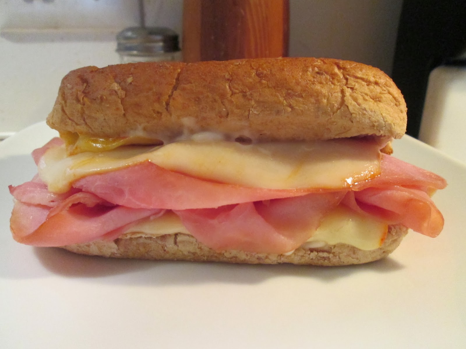Diab2Cook Baked Ham and Muenster Cheese sandwich w/ Chunky Soup