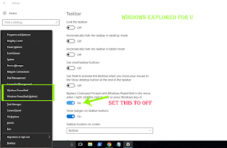 Replace Powershell with Command Prompt in Windows + X menu of Windows 10 Creators Update