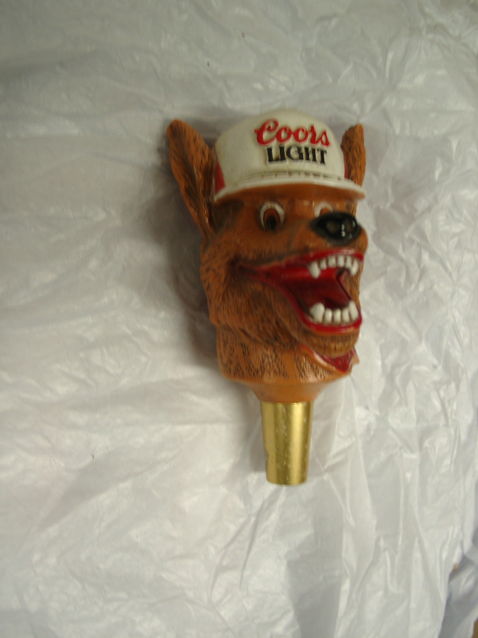 Tap Handle 1 Coors Light Beer Wolf with Cap