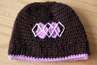 Cute Baby Boy or Girl Argyle Crochet Hat Free pattern