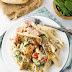 Chicken and Bacon Pasta with Spinach and Tomatoes in Garlic Cream Sauce 
