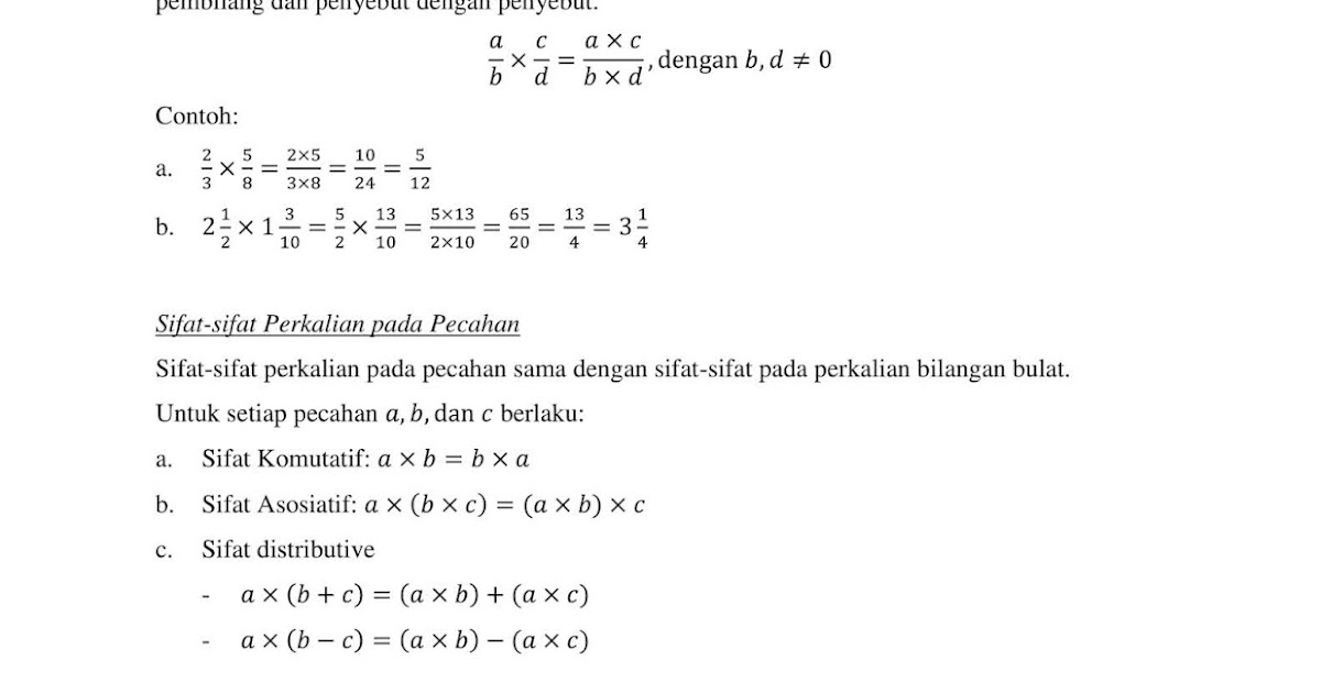 #1 PERKALIAN DAN PEMBAGIAN PECAHAN